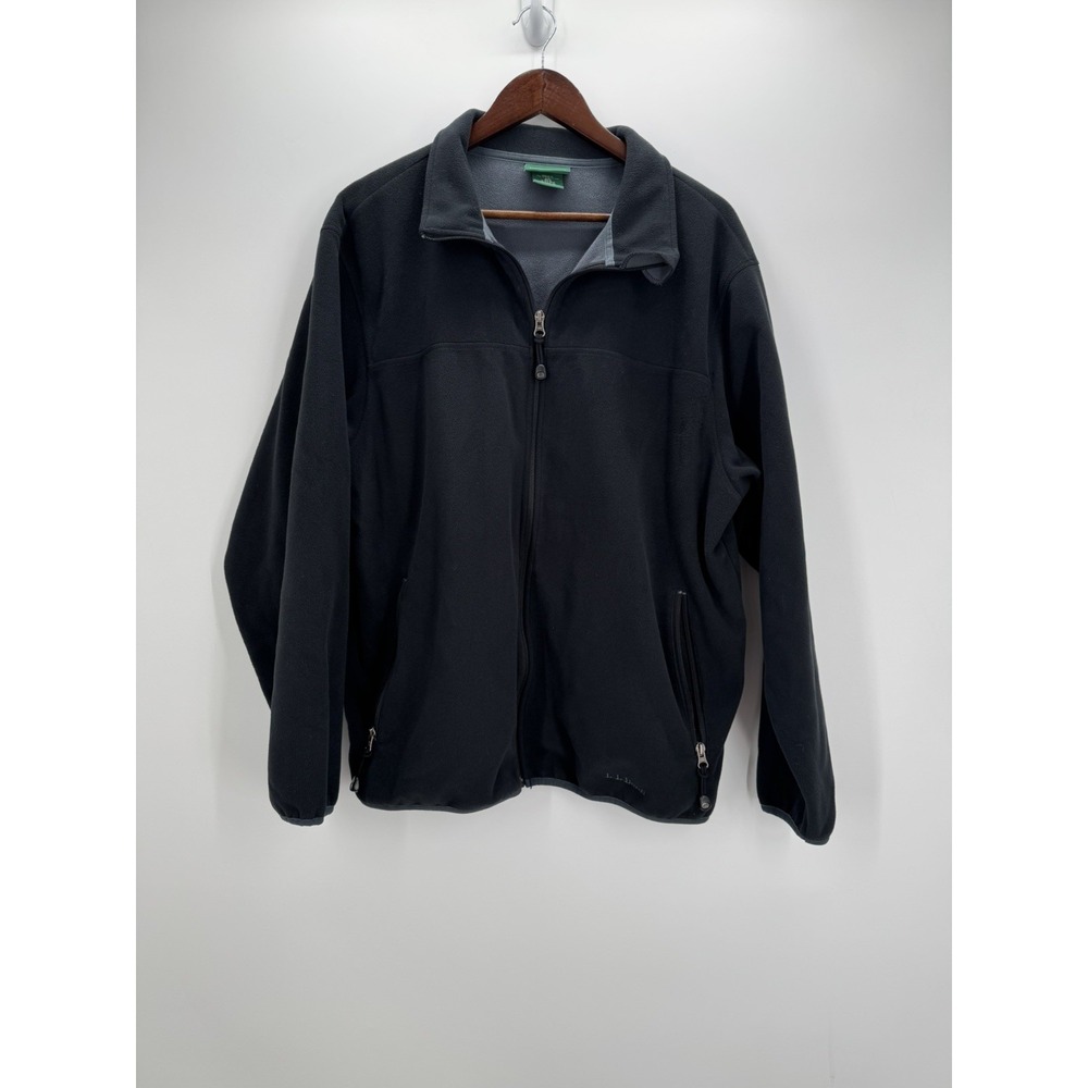 LL Bean Polartec Fleece Full Zip Jacket Mens L Gray Hiking Gorpcore Warm
